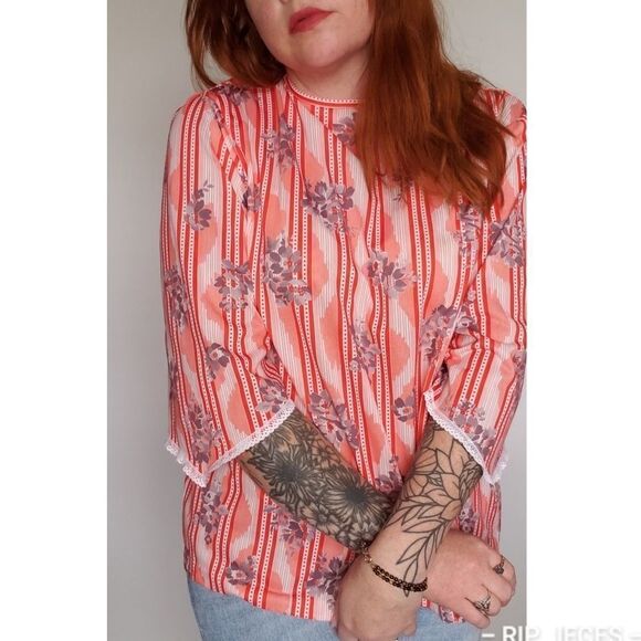 VINTAGE striped floral top - Picture 8 of 8